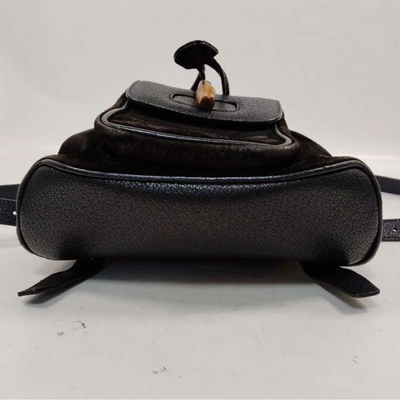 Vintage Gucci Mini Suede Bamboo Backpack Authenicated - Picture 5 of 9